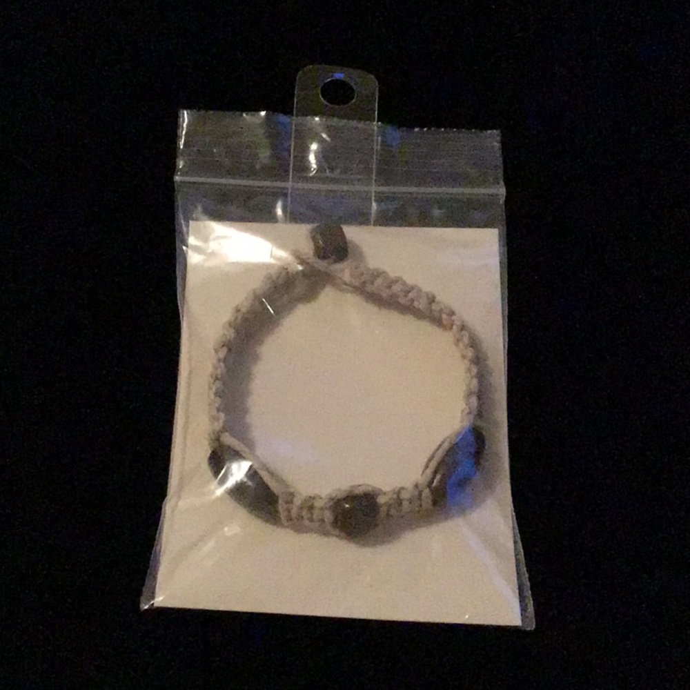 Macrame bracelet - Jute & Brown Wooden Beads NWOT